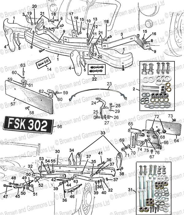 Image for Bumpers Front & Rear. Number plates & Fittings